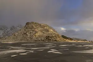 Morning light on a frozen lake