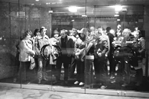 Morning rush of the unemployed at the Hagen Labour Office 1982