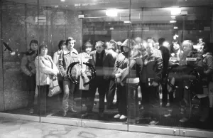 Morning rush of the unemployed at the Hagen Labour Office 1982