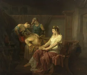 The mortally wounded Marcus Antonius with Cleopatra