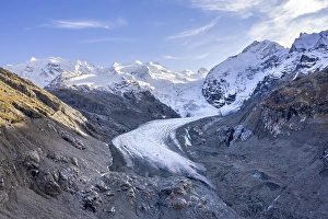 Category Mountain Landscapes Prints: Morteratsch Glacier, Bernina Group with Piz Bernina