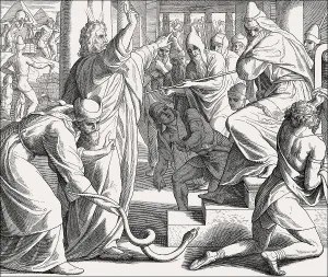 Moses and Aaron Appear before Pharaoh