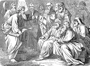 Moses reads the Book of the Covenant from the altar