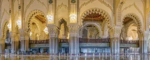 Framed Print : Mosque Hassan II, Interior, Panorama