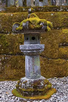 Moss-covered stone candelabra, Nikkozan Rinnoji Temple