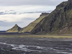 Moss-covered volcanic mountain landscape