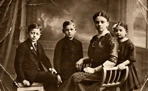 Mother with children, historic photograph