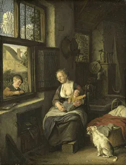 A Mother with Her Children in Her Home