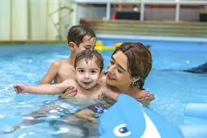 Mother and two sons enjoying time together