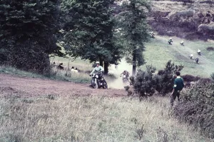 Motorbike scrambler racing at unknown location England c 1960