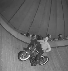 Motorcyclist in the 1940s