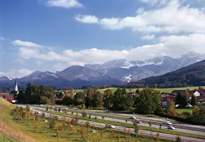 Motorway Munich-Salzburg near Frasdorf