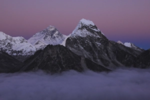 Category Mountain Landscapes Prints: Mount Everest at the blue hour, Nepal, Asia