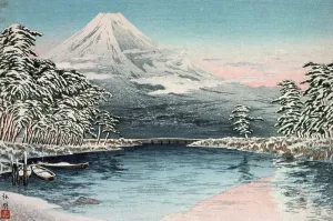 Mount Fuji from Tagonoura, Snowy Landscape