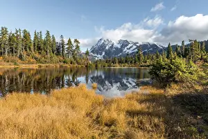 Mount Mt. Shuksan with reflection in Picture Lake