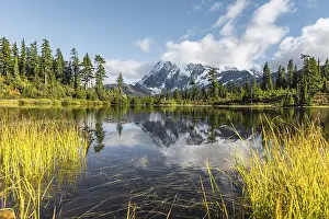 Mount Mt. Shuksan with reflection in Picture Lake
