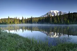 Category Mountain Landscapes Prints: Mount Rainier reflected in a lake