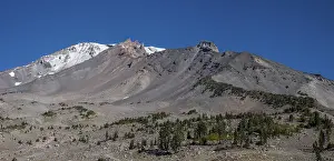 Framed Print : Mount Shasta in northern California with blue sky