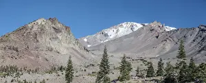 Mount Shasta in northern California with blue sky