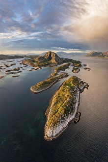 Mount Torghatten with surrounding islands
