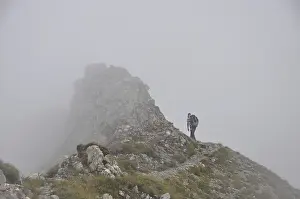 Mountain hikers, fog, hikers, mountain hiking