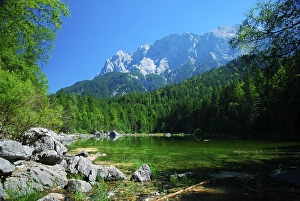 Mountain lake, mountains, summer