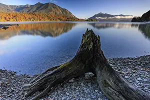 Mountain lake, reflection, morning light