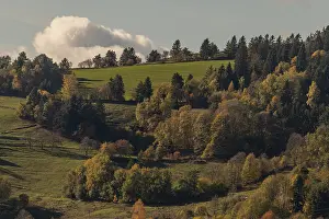 Mountain landscape in autumn. Lower Rhine