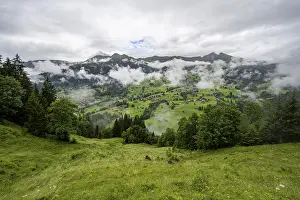 Mountain landscape with clouds in bad weather