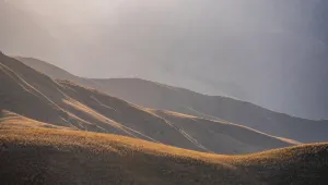 Mountain landscape detail in the evening light