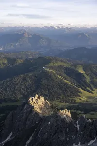 Mountain landscape in the evening light