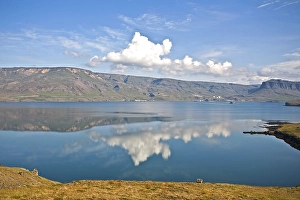 Mountain landscape with fjord, Fjord