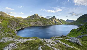 Mountain landscape with lake Tennesvatnet