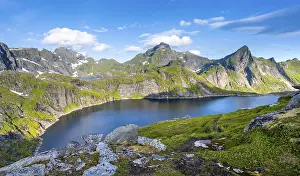 Mountain landscape with lake Tennesvatnet