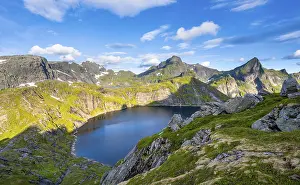 Mountain landscape with lake Tennesvatnet