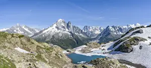 Mountain landscape with mountain lake Lac Blanc
