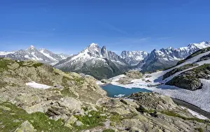 Mountain landscape with mountain lake Lac Blanc