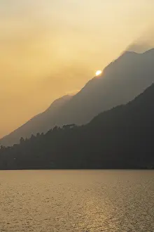 Mountain landscape, picturesque mountain lake in the summer morning