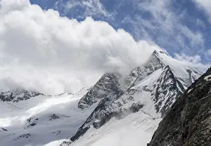 Mountain landscape of rock and ice