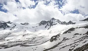 Mountain landscape of rock, ice and snow