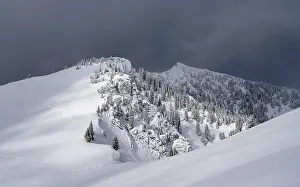 Mountain landscape in the snow