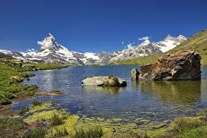 Mountain landscape with snow-capped peaks