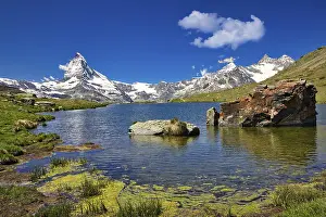 Mountain landscape with snow-capped peaks
