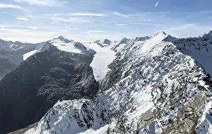 Mountain landscape with snow and glacier at Ramoljoch