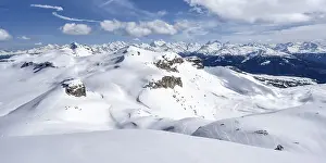 Mountain landscape with snow, view from the summit Wisshore to the Pointe de la Plaine Morte