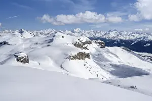 Mountain landscape with snow, view from the summit Wisshore to the Pointe de la Plaine Morte