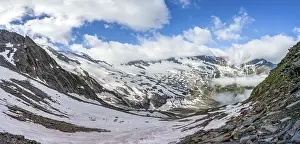 Mountain landscape with snowfields