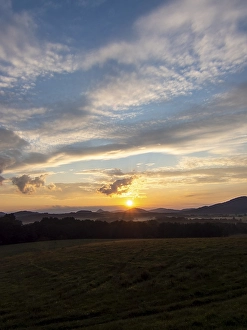 Mountain landscape with sunset