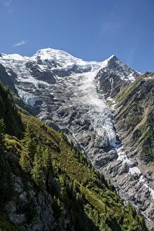 Mountain landscape, view of glacier Glacier de Taconnaz