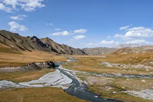 Mountain landscape with yellow meadows